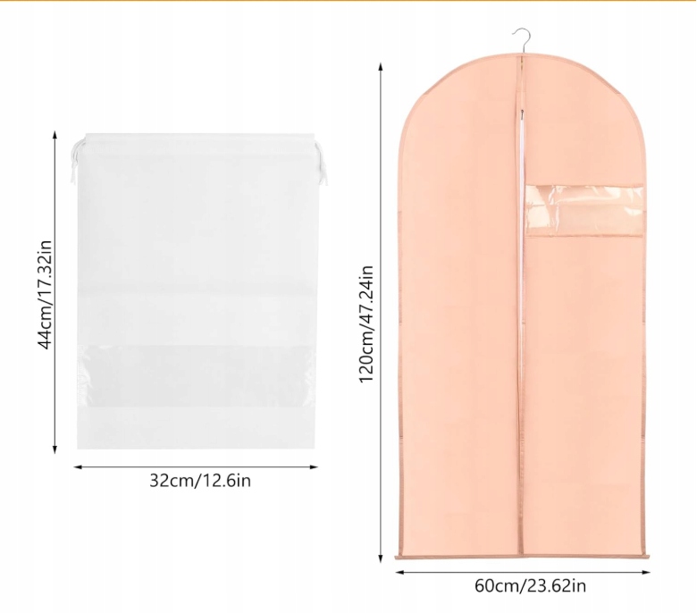 2 torby na ubrania, 2 torby buty 58 x 119 cm pokrowce na garnitury ubrania - obrazek 4